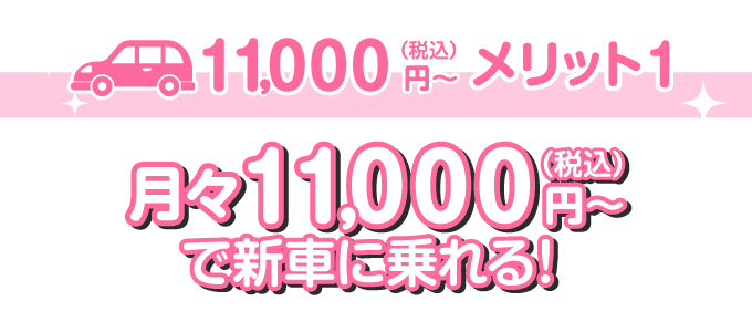 7年間軽新車に月々11,000円で乗れる！